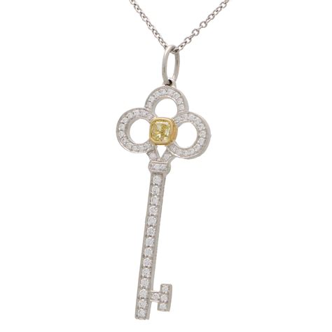 tiffany key necklace|tiffany key necklace yellow diamond.